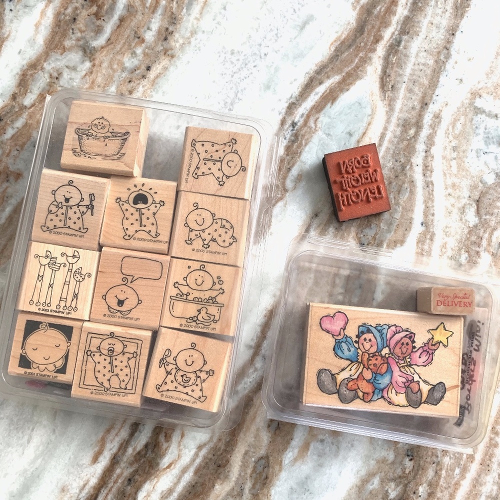 Set of 14 Newborn Boy Girl Baby Stamps New & Used